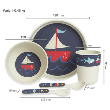 Bamboo Mealtime Set - Anchors Away