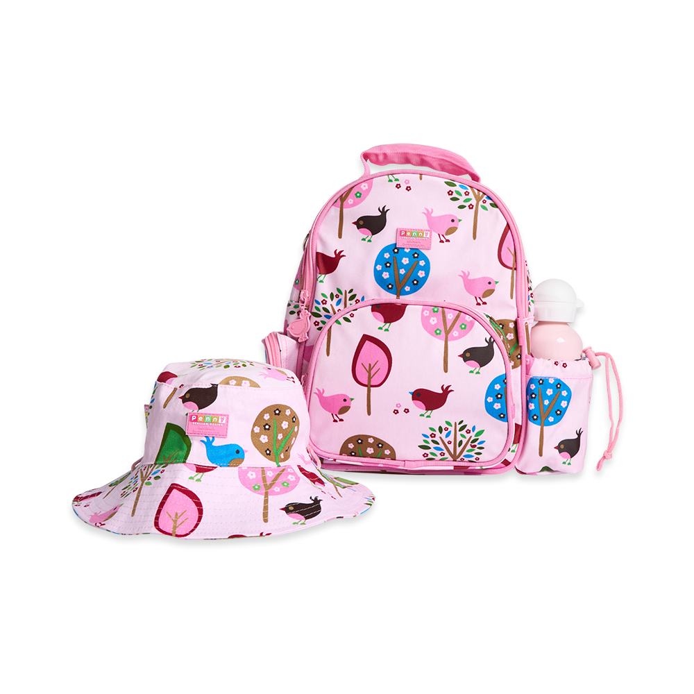 Chirpy Bird Day Care Back Pack with lunch box and water bottle