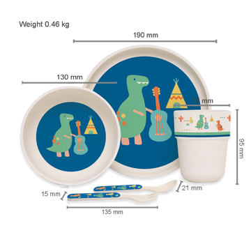 Bamboo Mealtime Set - Dino Rock