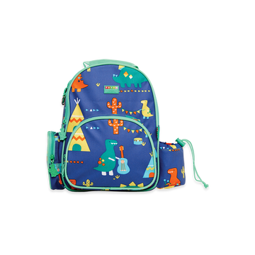 Penny Scallan Blue with Green Lining Medium Backpack Front view