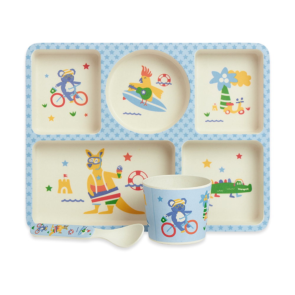 Penny Scallan Bamboo Divided Plate Set Kanga Crew
