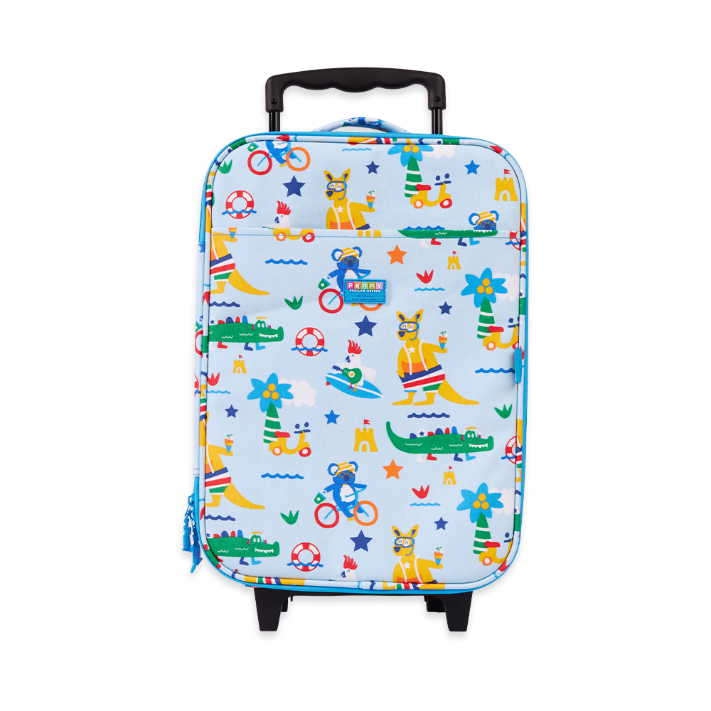Penny Scallan Kids 2 Wheel Suitcase Kanga Crew front view