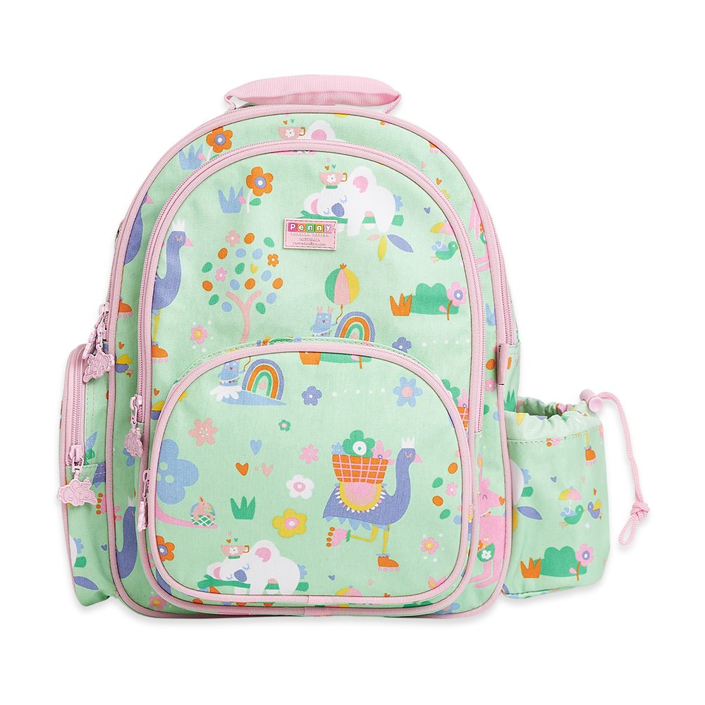Penny Scallan Light Green Animal Embedded Large Backpack Front view