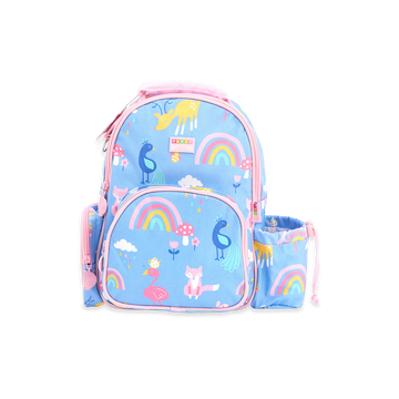 Penny Scallan Light Blue With Pink Lining Medium Backpack Front view