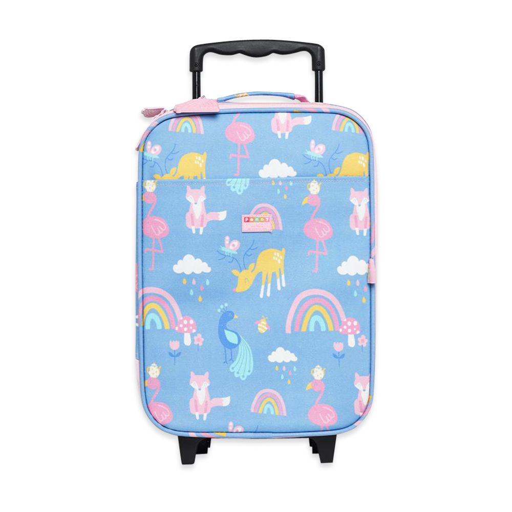 Penny Scallan Kids 2 Wheel Suitcase Rainbow Days front view