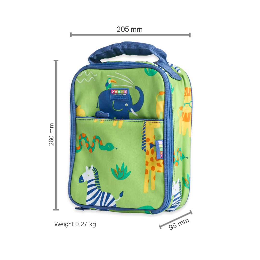Penny Scallan Large Insulated Lunch Bag Wild Thing with dimension