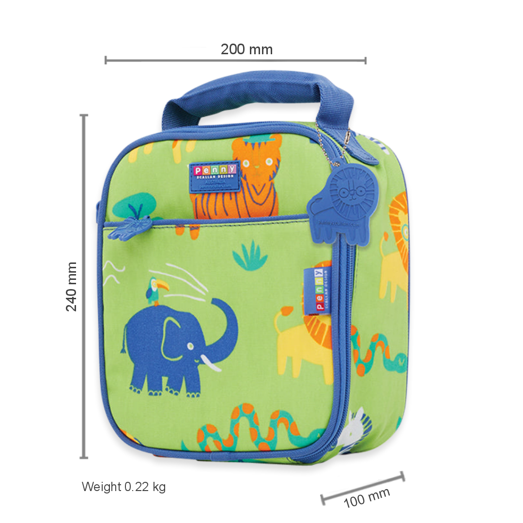 Penny Scallan Mini Insulated Lunch Bag Wild Thing with dimension